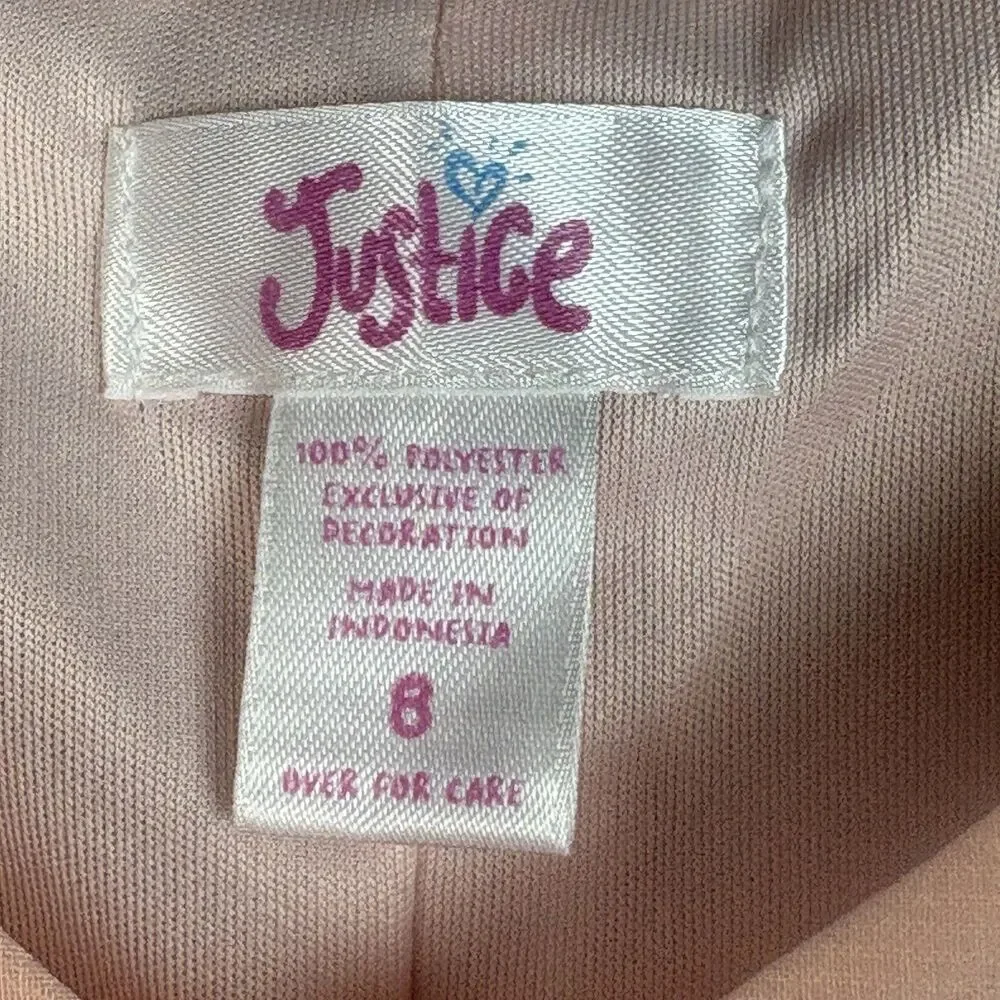 Vtg Y2K Justice Dress Girl 8 Peach Chiffon Asymmetric Hem Whimsical Fairy Easter